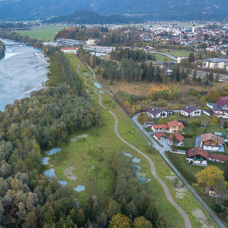 Visualisierung Grünfläche statt Wasserkanal nach Projektabschluss